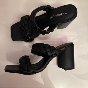 Madden Girl Braided Strap Black Mules